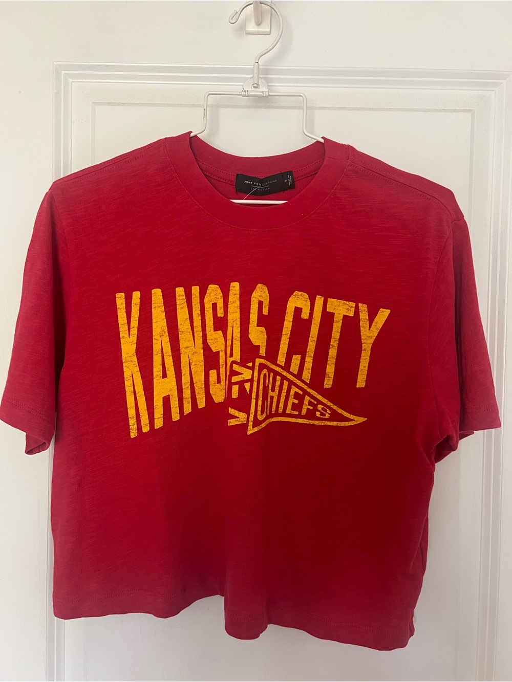 Junk Food Clothing Red Kansas City Chiefs Graphic Tee with Yellow Logo